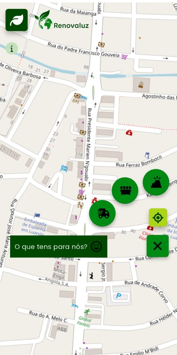 Tela do app mostrando agendamento de coleta de resíduos