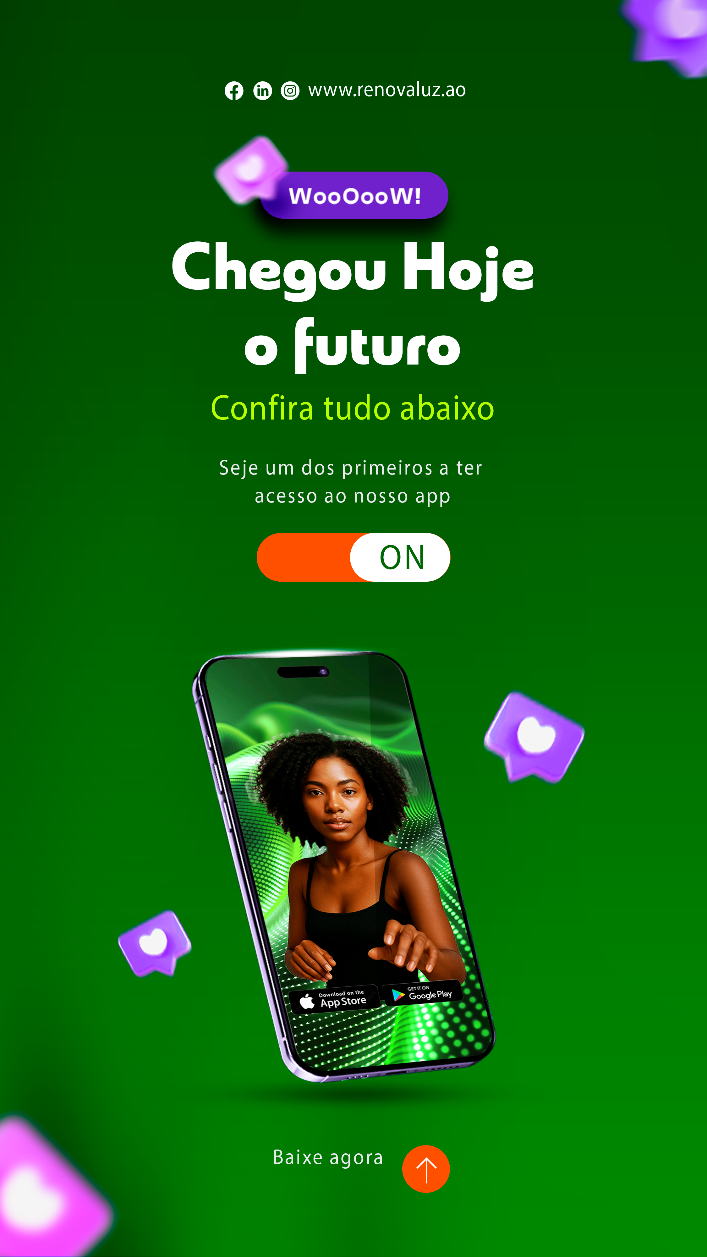 Ecrã principal do Renovaluz APP