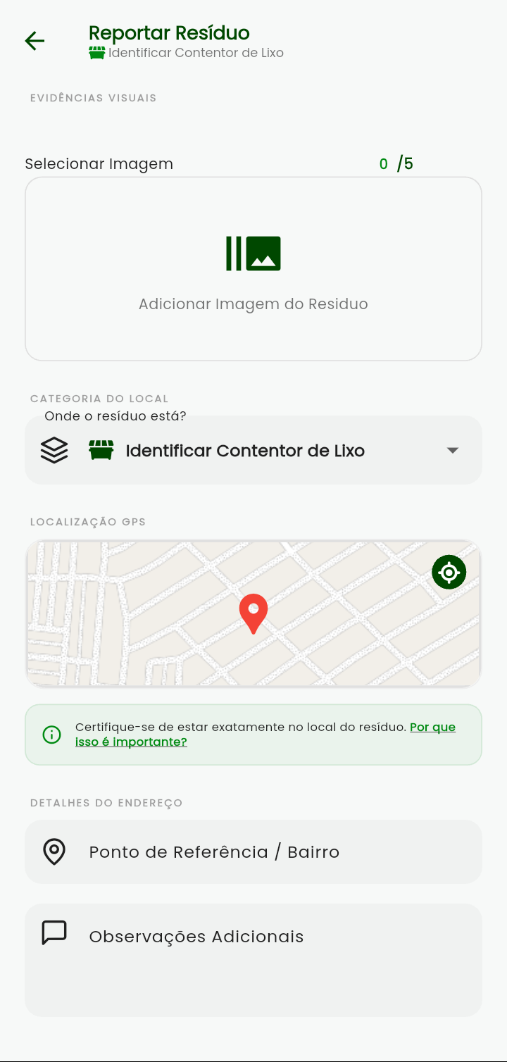 Screenshot App - Agendamento de Coleta